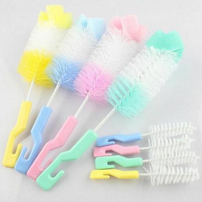 2 sets baby tepel melkfles Cup 360 graden spons schonere fopspeen borstel Random kleur levering
