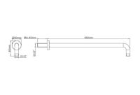 Wiesbaden Gebogen Douche-Arm Rond Muurbevestiging 45 cm Geborsteld Koper - thumbnail