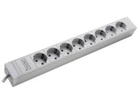 Digitus DN-95401 19 inch Stekkerdoos voor patchkast 1 HE Geaarde contactdoos Incl. 2 metalen houders - thumbnail