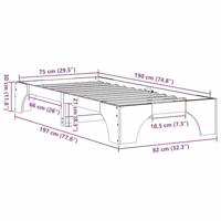 Bedframe Wasbruin 75 x 190 cm Massief grenenhout - thumbnail