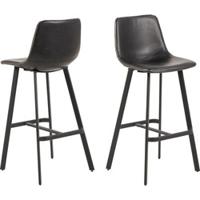 Bendt Barkruk 'Xanthe' PU, kleur Zwart (zithoogte 76.5cm) - thumbnail