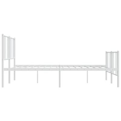 Bedframe met hoofd- en voeteneinde metaal wit 200x200 cm