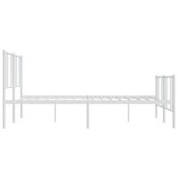 Bedframe met hoofd- en voeteneinde metaal wit 200x200 cm - thumbnail