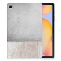 Samsung Galaxy Tab S6 Lite | S6 Lite (2022) Silicone Tablet Hoes Wood Concrete - thumbnail