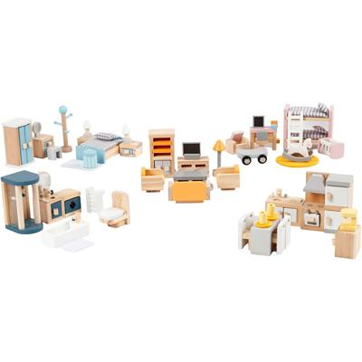 VIGA meubilair voor poppenhuis, afm 2x2x7,5 cm, 40 onderdelen/ 1 set
