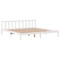 Bedframe zonder matras massief grenenhout wit 200x200 cm - thumbnail