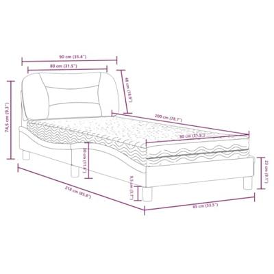 Bed met matras kunstleer cappuccinokleurig 80x200 cm