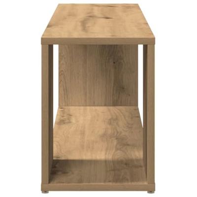 Tv-meubel 100x24x32 cm bewerkt hout artisanaal eikenkleur