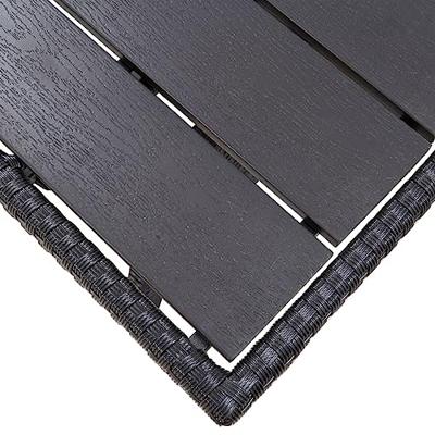 Tuintafel 120x70x66 cm poly rattan zwart - thumbnail