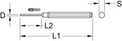 KS Tools 156.0121 Pendrijver, XL, 8-kant, hoogglans verchroomd, Ø 3 mm