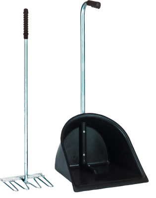 Mestboy opraapbak 78 cm + hark 85 cm zwart