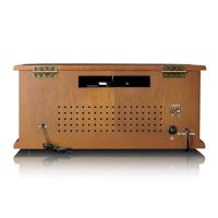 Houten retro platenspeler met Bluetooth® AM/FM-radio USB-codering CD-speler cassettespeler en ingebouwde luidsprekers - thumbnail