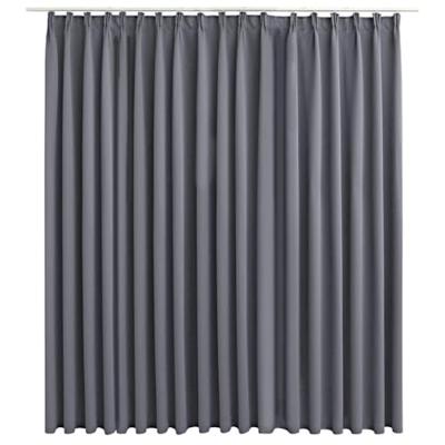 VidaXL Gordijn verduisterend met haken 290x245 cm grijs