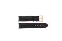 Jaguar horlogeband J635/1 / J635/X Leder Zwart 24mm + rood stiksel - thumbnail