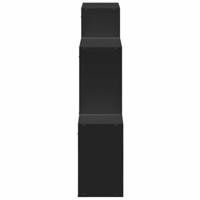 Wandkast 78x18x71 cm bewerkt hout zwart - thumbnail