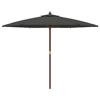 Parasol met houten paal 299x240 cm antracietkleurig - thumbnail