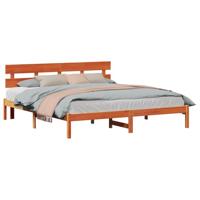 Bedframe met hoofdeinde Bruin 180 x 200 cm Massief grenenhout - thumbnail