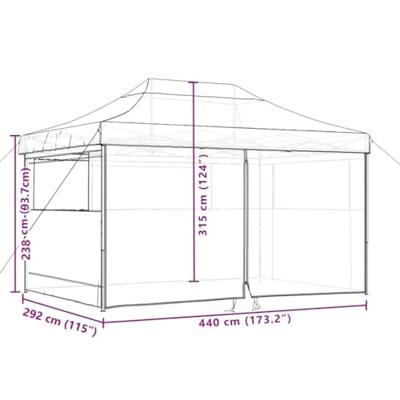 VidaXL Partytent inklapbaar pop-up met 4 zijwanden oranje VidaXL Partytent inklapbaar pop-up met 4 zijwanden oranje