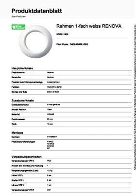 ELSO frame WDE011400 1-voudig wit Renova Wit 1 stuk(s) ELSO frame WDE011400 1-voudig wit Renova Wit 1 stuk(s)