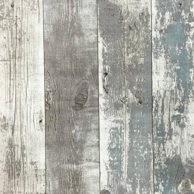 Noordwand behang topchic wooden planks donkergrijs en blauw