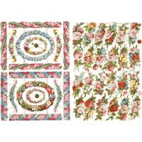 Vintage plaatjes, kleine bloemen, vel 16,5x23,5 cm, 2 vel/ 1 doos - thumbnail