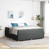 Bedframe met matras met matras Donkergrijs 180 x 200 cm Stof - thumbnail