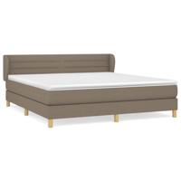 Boxspring met matras stof taupe 180x200 cm - thumbnail