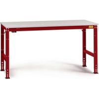 Manuflex LU4058.3003 ESD ESD-werktafel universele standaard achtergrond tafel met melamine schijf, bxdxh = 1500 x 800 x 763-873 mm Robijn-rood - thumbnail