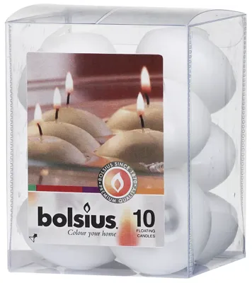 Bolsius Drijfkaarsen Wit - 10 Stuks Bolsius Drijfkaarsen Wit - 10 Stuks