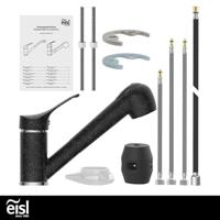 EISL keukenmengkraan granit met uittrekbare uitloop zwart-chroomkleur - thumbnail