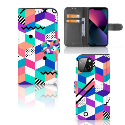 iPhone 13 Mini | Book Case | Blokken Kleurrijk