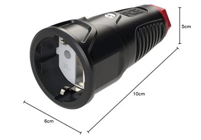 PCE 2510-sr Koppeling met randaarde Rubber, Thermoplast 250 V Zwart, Rood