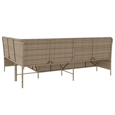 Tuinbank met kussens L-vormig poly rattan beige Tuinbank met kussens L-vormig poly rattan beige