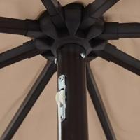 Parasol met LED-verlichting Ø395x245 cm taupe - thumbnail