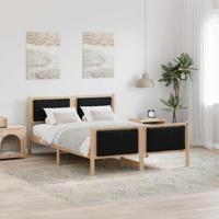 Bedframe Bruin en zwart 140 x 190 cm Massief grenenhout - thumbnail