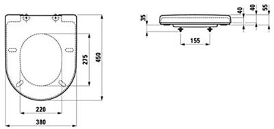 Laufen closetzittingmet deksel met dempingsmechanisme afneembaar systeem duroplast wit h8969513000001
