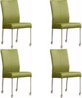 Set van 4 Leren eetkamerstoelen Comfort - met wieltjes - Echt leer, Modern, Comfortabel en kies uit meer dan 150+ kleuren - Ontdek de Vele Leersoorten en Kleuren bij ShopX - thumbnail