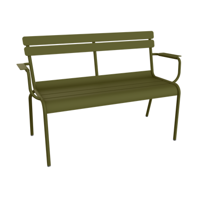 Fermob Luxembourg tuinbank met armleuning Pesto