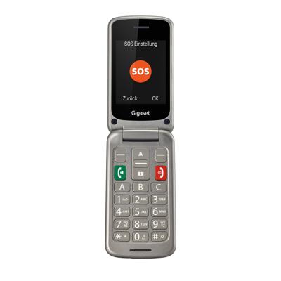 Gigaset GL590 - Mobiele telefoon voor senioren - zonder abonnement - met SOS-functie - comfortabele bediening - drie snelkeuzetoetsen, Zilver