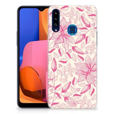 Samsung Galaxy A20s | TPU Case | Pink Flowers