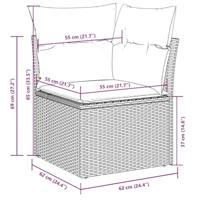 6-delige Loungeset met kussens poly rattan lichtgrijs - thumbnail