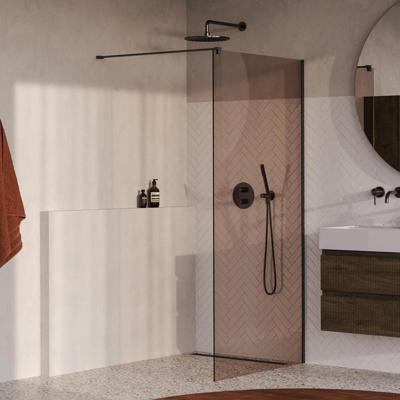 BRAUER Oblivion inloopdouche brons glas 90x200 incl. glascoating PVD gunmetal geborsteld