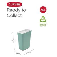 Curver ready to collect prullenbak 30 liter groen-lichtgrijs - thumbnail