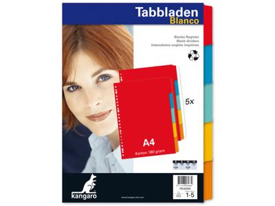 Tabbladen 23-gaats 5-delig assorti karton Kangaro