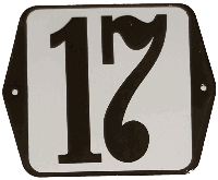Huisnummer naambordje standaard 15x12 cm nummer 17 - Warentuin mix - thumbnail