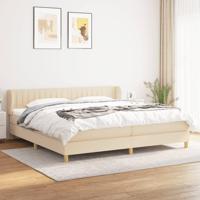 Boxspring met matras stof crèmekleurig 200x200 cm - thumbnail