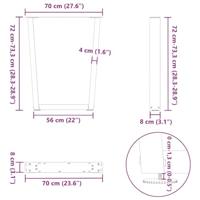 Eettafelpoten 2 st V-vormig 70x(72-73,3) cm staal antraciet - thumbnail