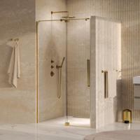 Brauer Stellar - Nisdeur - 2-Delig - Draaiend - Helder Glas - 100 x 200 cm - Omkeerbaar - incl. Glascoating - PVD Goud Geborsteld - thumbnail