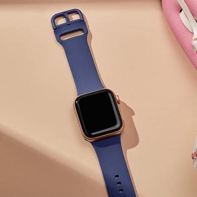 Soft siliconen bandje met gespsluiting - Indigo - Geschikt voor Apple Watch 44mm / 45mm / 46mm / 49mm