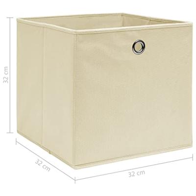 Opbergboxen 10 st 32x32x32 cm stof crmekleurig Opbergboxen 10 st 32x32x32 cm stof crmekleurig